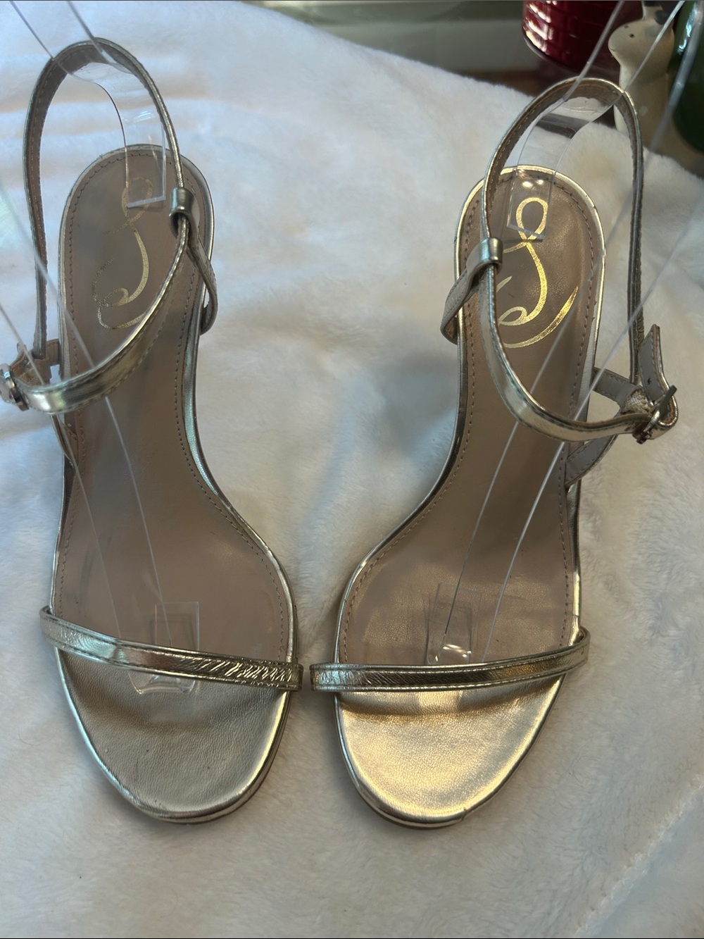 Sam Edelman Metallic Gold Strappy High Heel Sandals